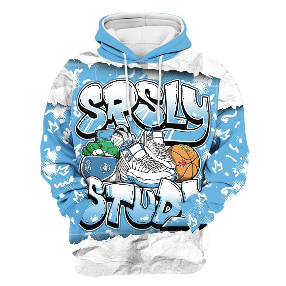 Hoodie To Match Melo 12s - SRSLY Study Doodle All Over Print