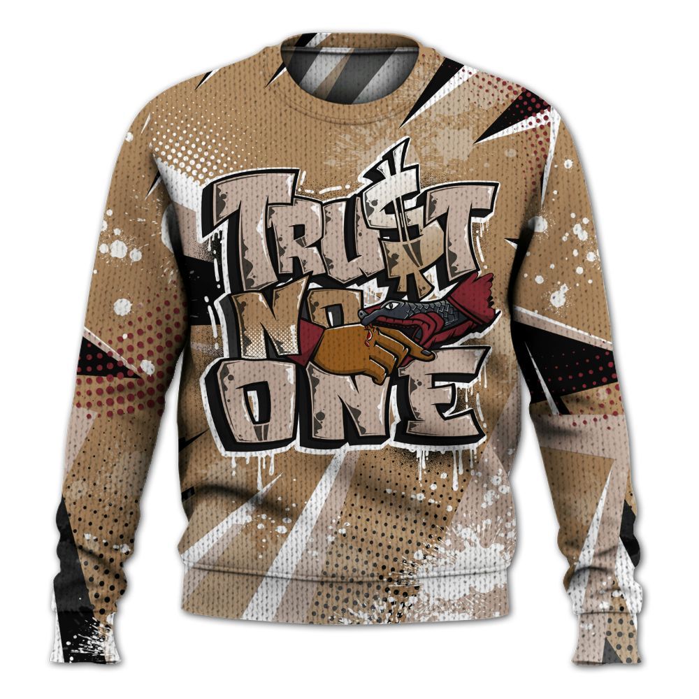 Knitted Sweater To Match Kobe 4 Gold Medal - Poly Trust No One Dripping