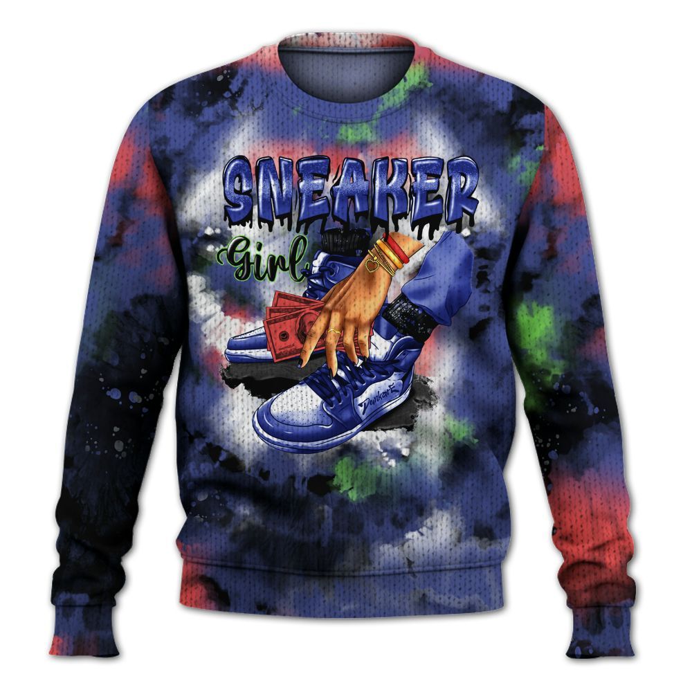 Knitted Sweater To Match KD 4 Nerf - SNEAKER Girl Money Drip Tie Dye