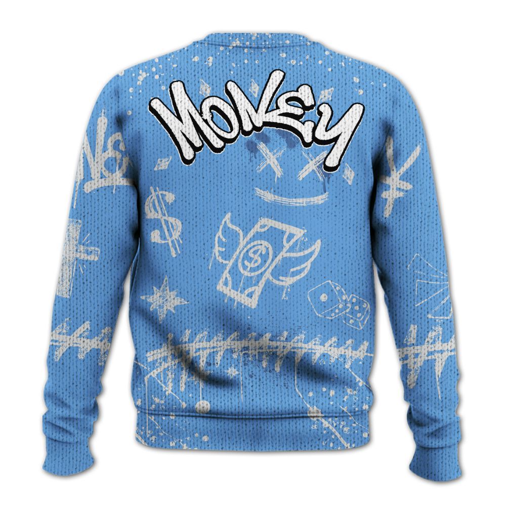 Knitted Sweater To Match University Blue 6s - Everybody Paid In Full Crayon