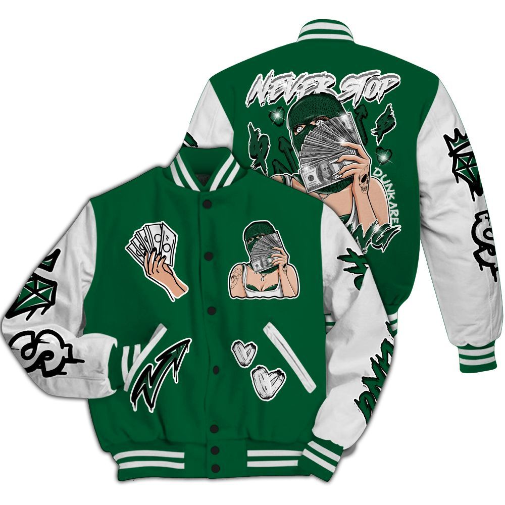 Varsity Jacket To Match High Gorge Green 1s - Hustling Unique All Over Print