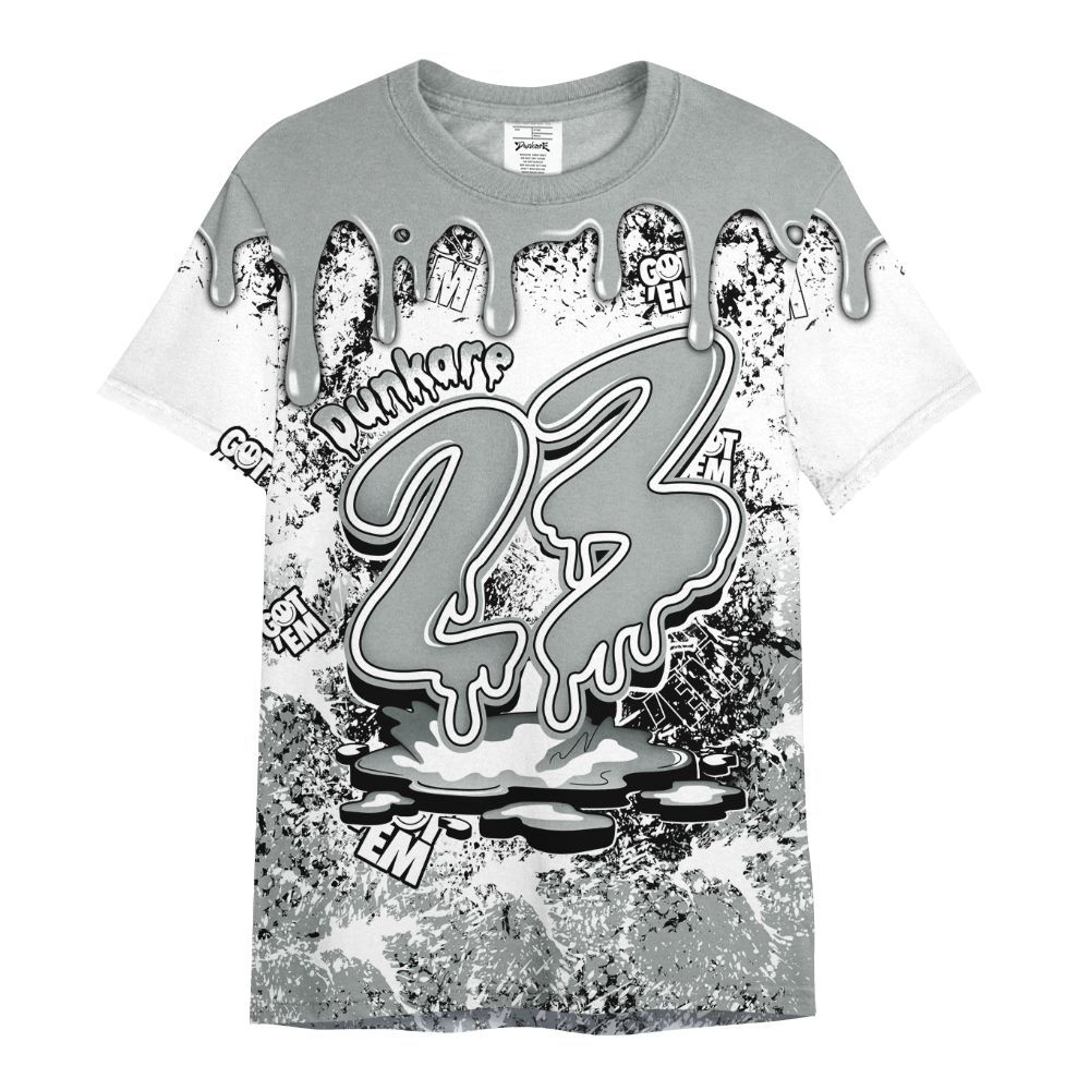 Shirt To Match Dunk Low White Light Smoke Grey - Dripping 23 Drip All Over Print