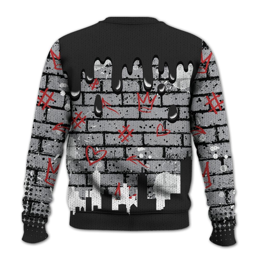 Sweater To Match White Cement 4s - Hustles Grind Pray Drip Graphic