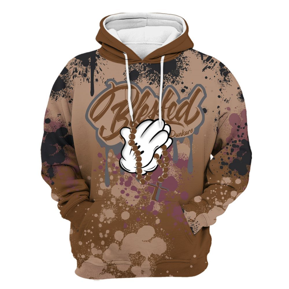 Hoodie To Match Archaeo Brown 3s - God Blessed Ink Drip All Over Print