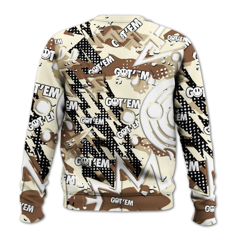 Sweatshirt To Match Desert Camo 3s - Retro Vintage 90s All Over Print