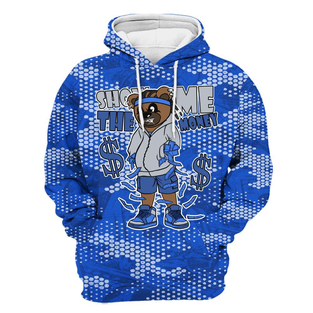 Hoodie To Match Air Foamposite One Royal - Show Me Bear Banknotes Art All Over Print
