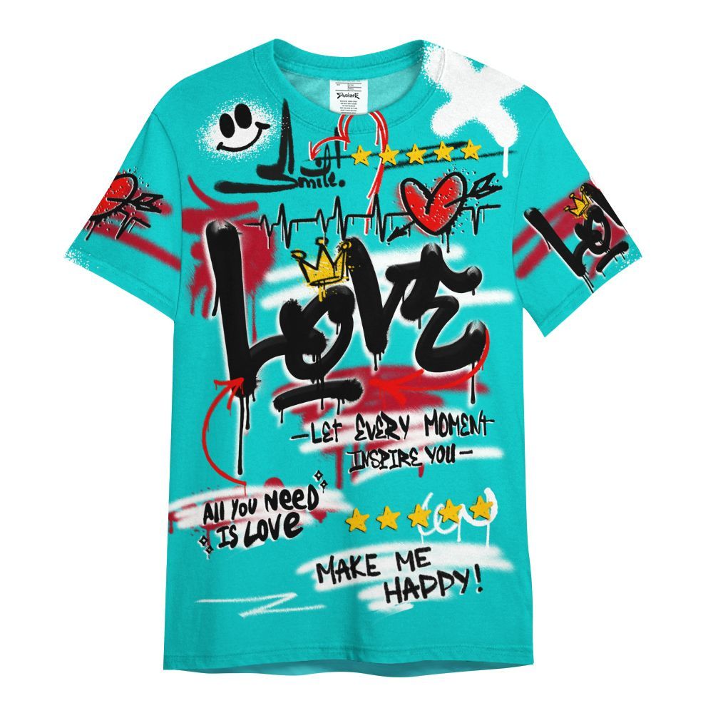 Shirt To Match Air Griffey Max 1 Freshwater - Happy Love Beats Graffiti Streetwear All Over Print