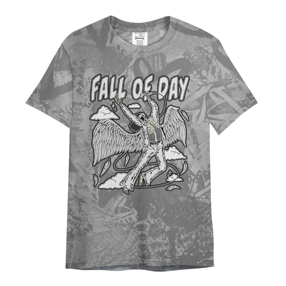 Shirt To Match Black Wolf Grey 12s - Fall Of Days Skeleton Heart All Over Print