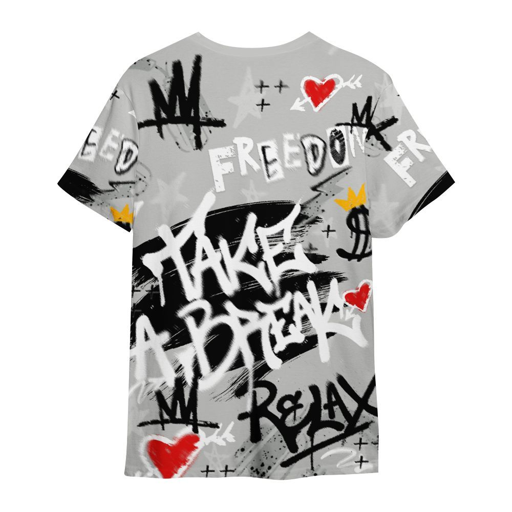 Shirt To Match Retro White Oreo 4s - Take Break Freedom Graffiti Streetwear All Over Print