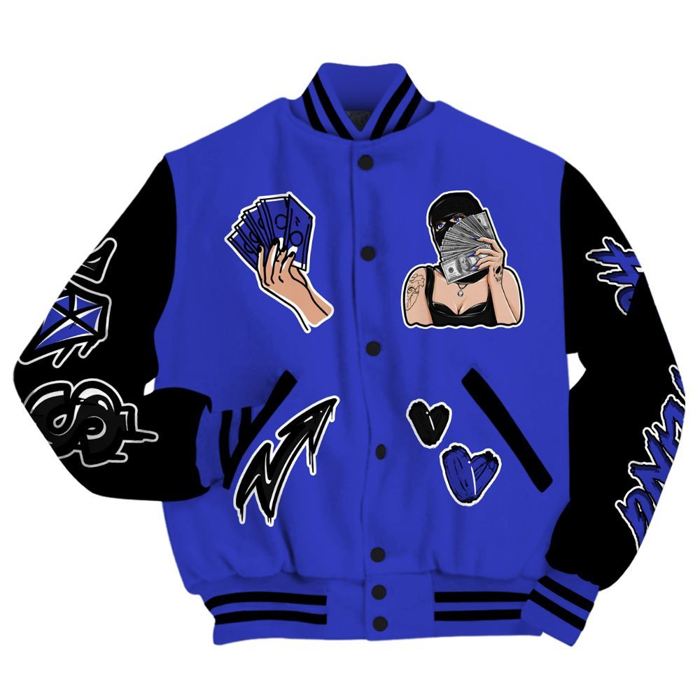 Varsity Jacket To Match Retro Black Concord 12s - Hustling Unique All Over Print