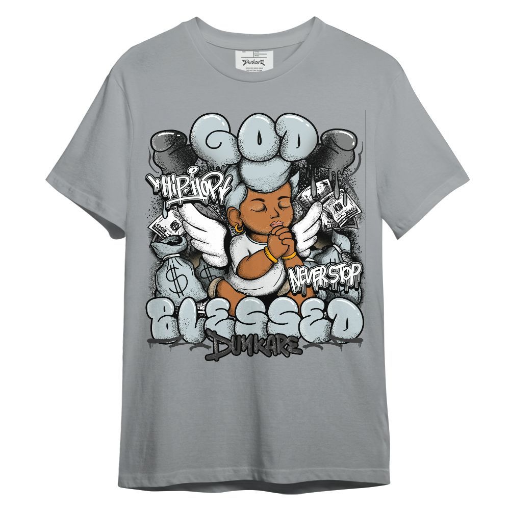 Shirt To Match Black Wolf Grey 12s - God Blessed Graphic