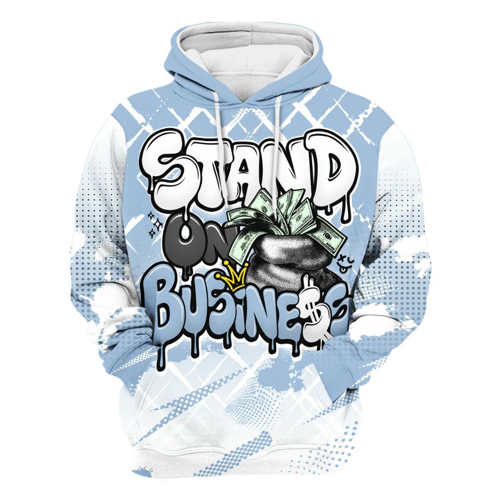 Hoodie To Match High University Blue 1s - Halftone Stand Business Dripping All Over Print