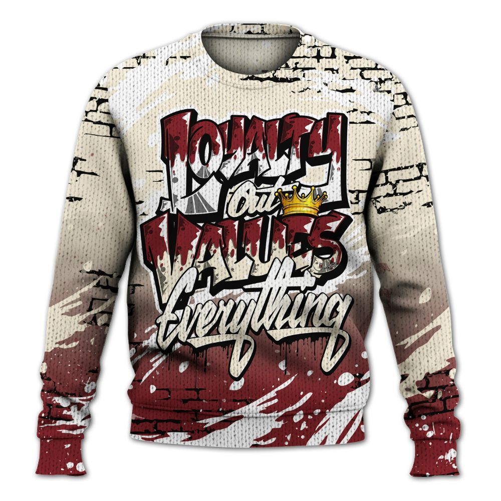 Sweater To Match Valentine's Day 2026 4s - Values Of Loyalty Drip Graphic