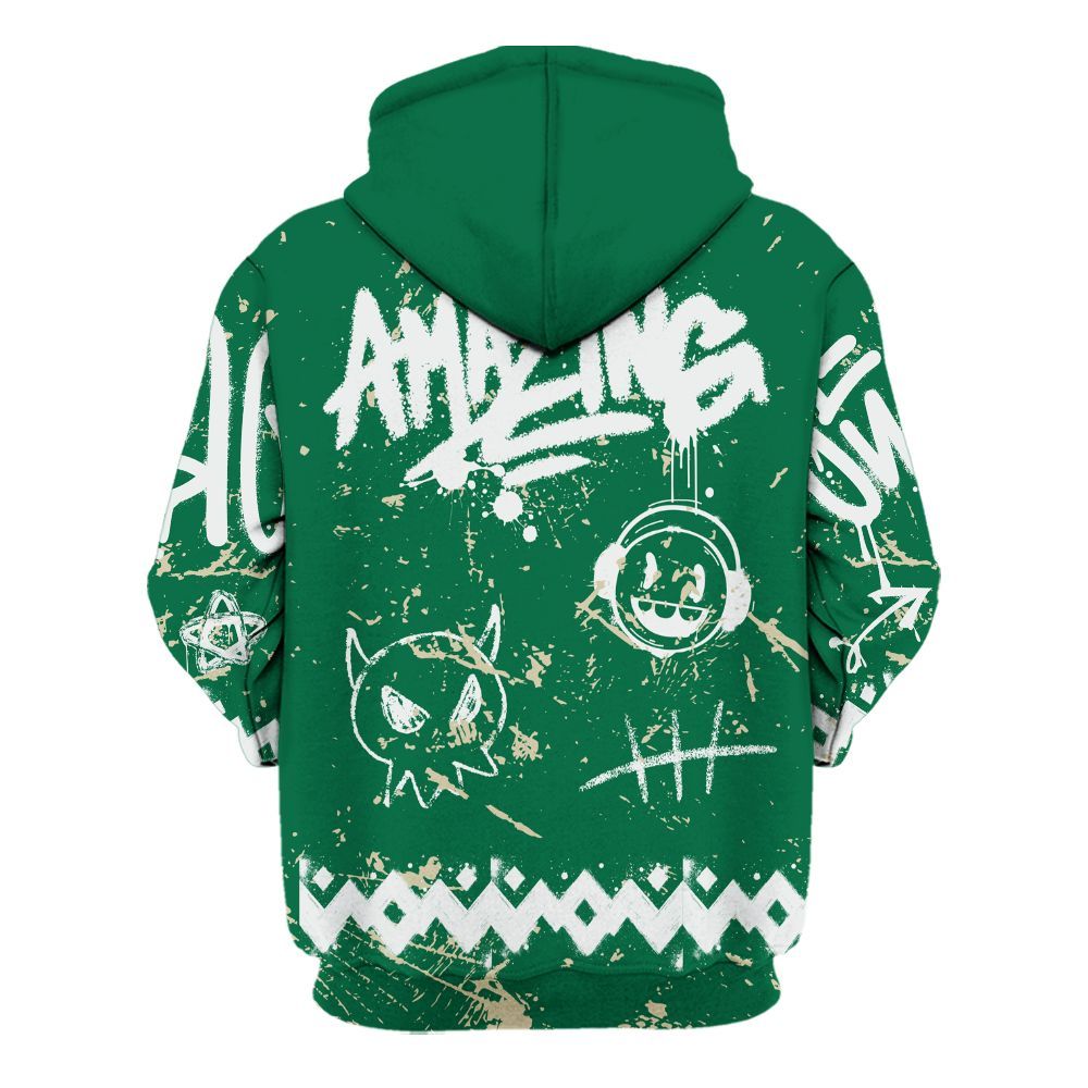 Hoodie To Match Pine Green 4s - Friday Sneaker Crayon All Over Print