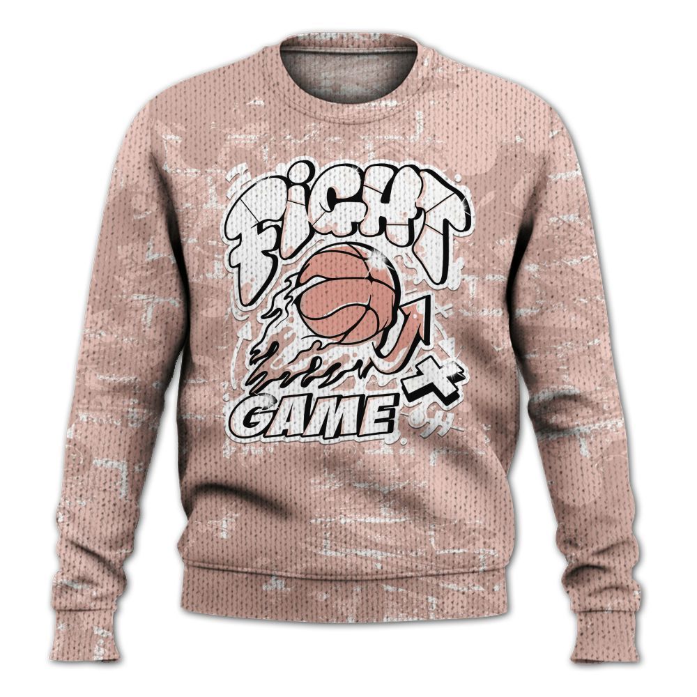 Knitted Sweater To Match Low Legend Pink 11s - Fighter Games Graphic Street Art