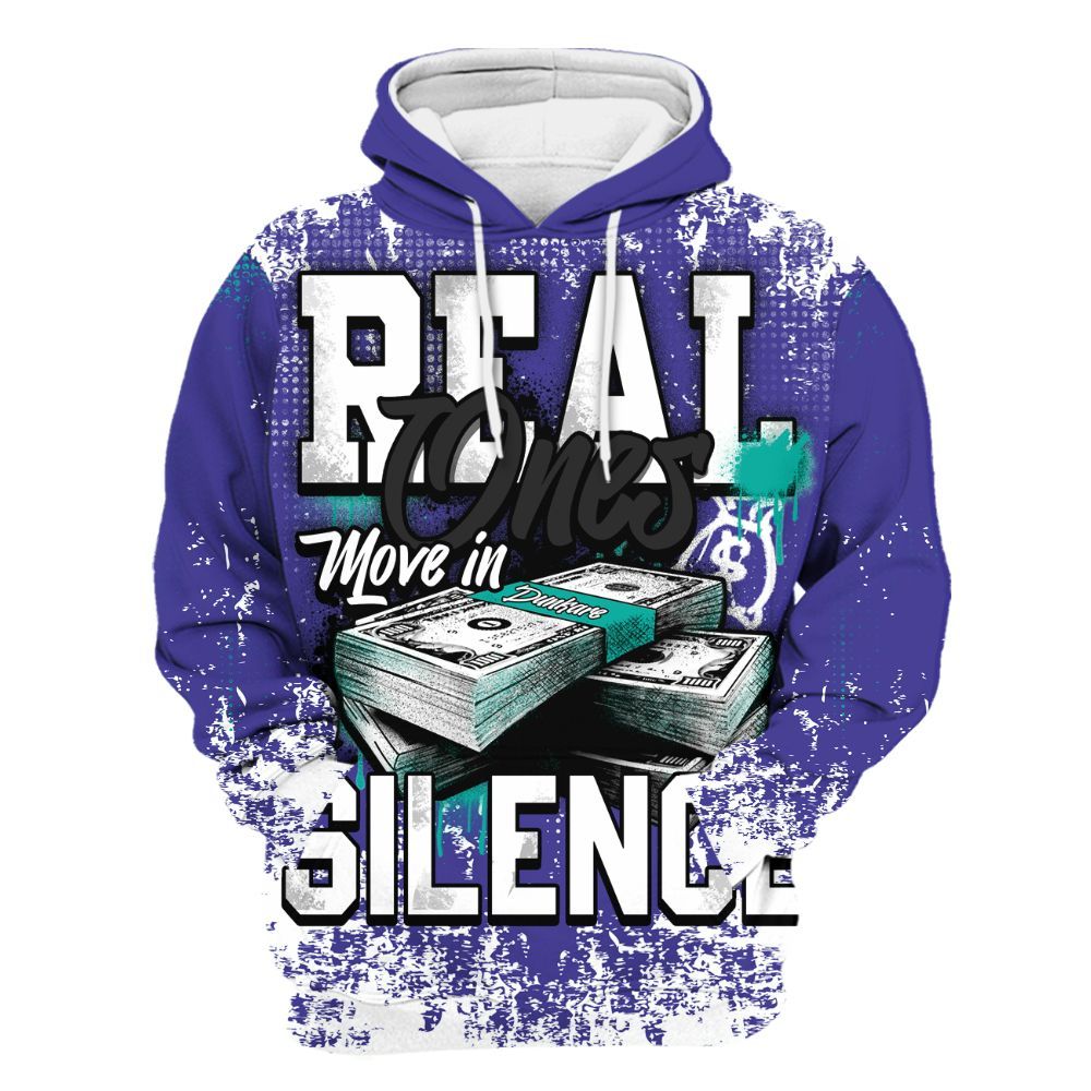 Hoodie To Match Retro Grape 5s - Move In Silence Money Street Retro All Over Print
