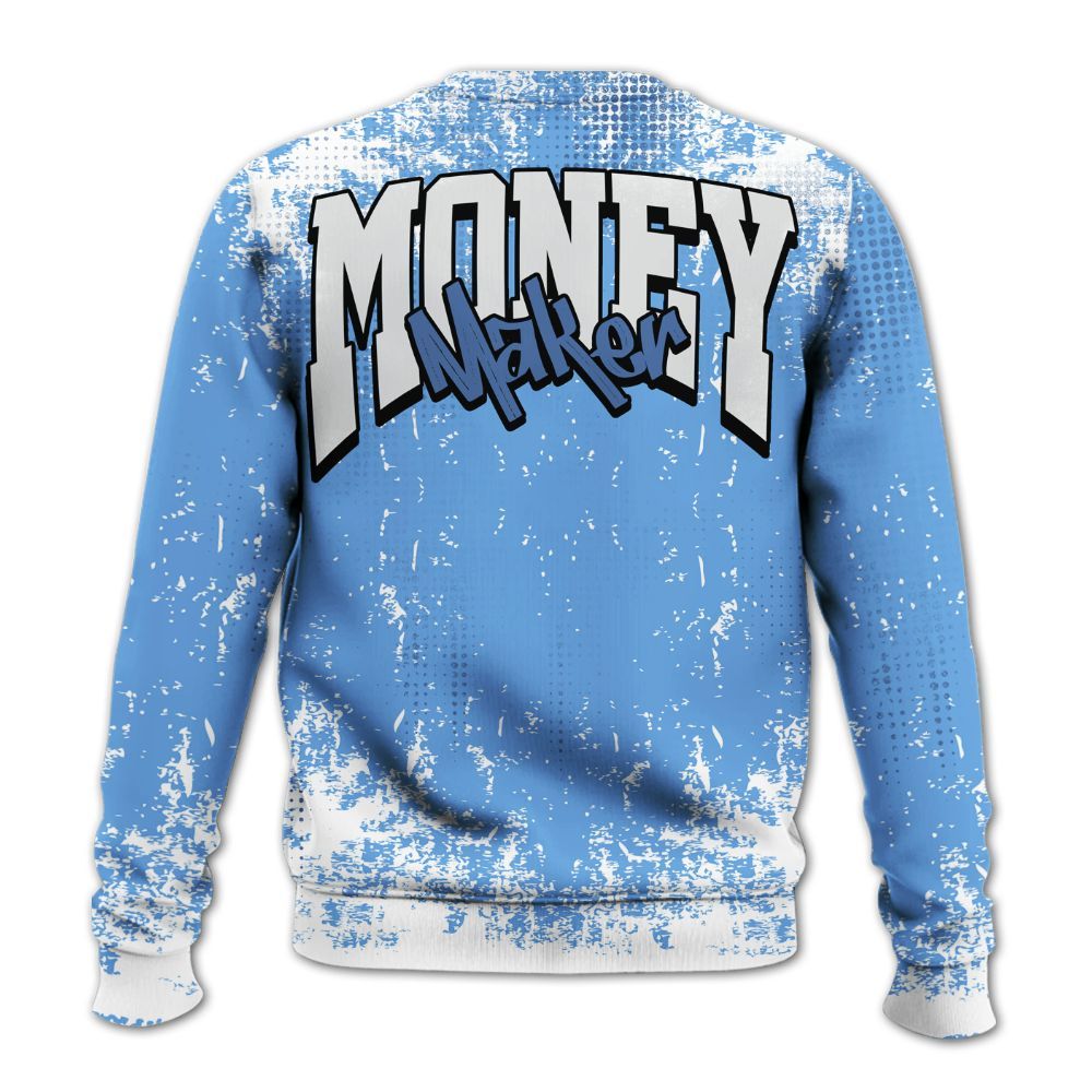 Sweatshirt To Match University Blue 6s - Move In Silence Money Street Retro All Over Print