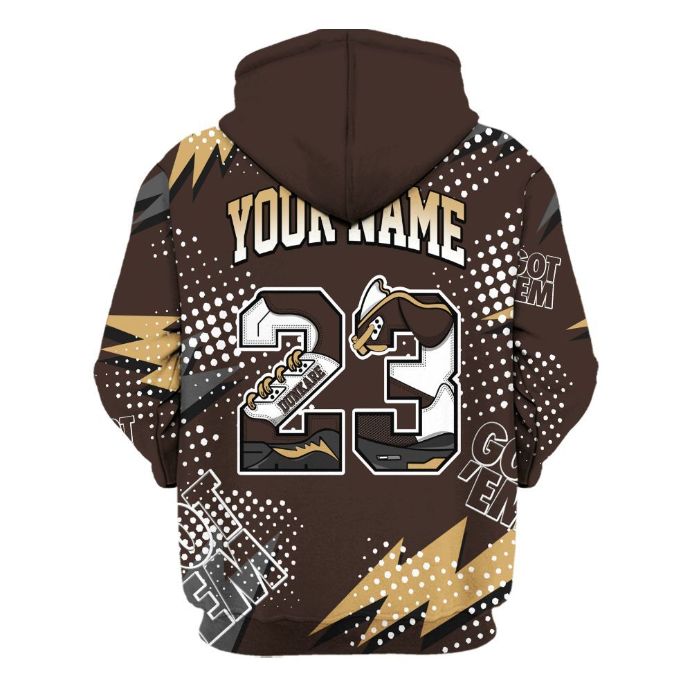Hoodie To Match 2025 Retro Earth 5s - Custom Name Number 23 5s All Over Print