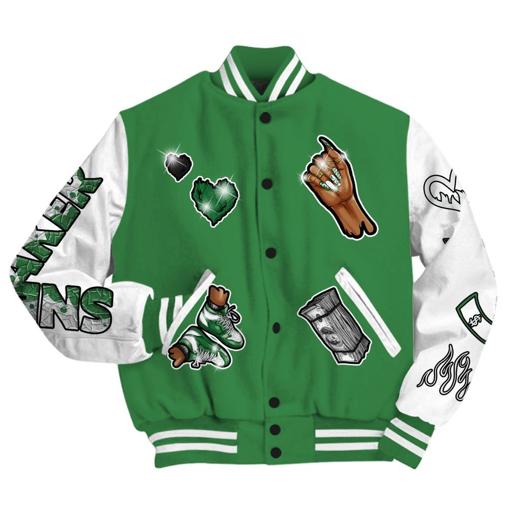 Varsity Jacket To Match Lucky Green 1s - Sneakerz Girlz All Over Print
