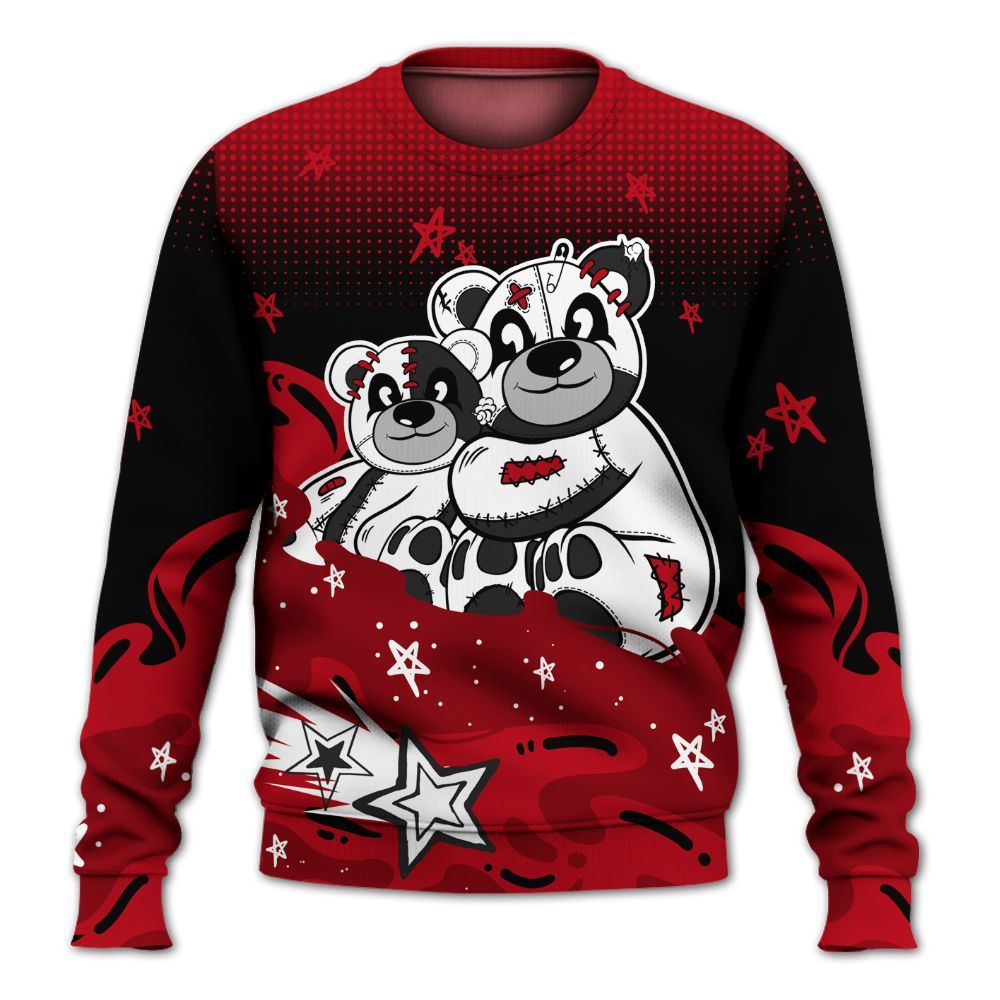 Sweatshirt To Match Bred Velvet 11s - Sincere Fondness Bear Stars All Over Print