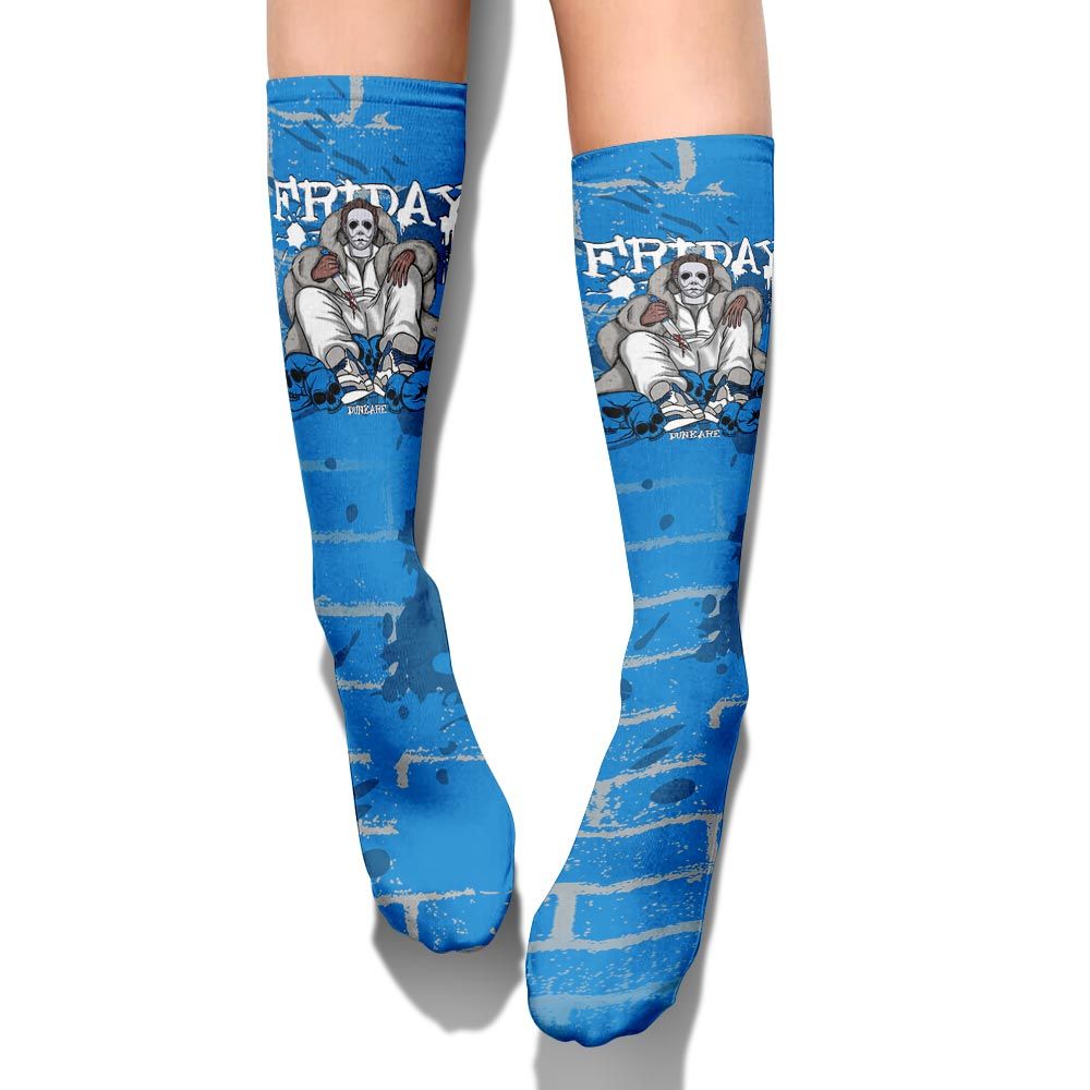 Sock To Match Military Blue 4s - Friday Halloween Brick