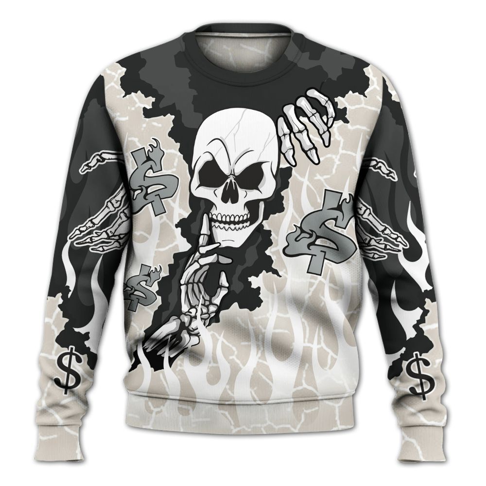 Sweatshirt To Match Retro Pure Money 3s - Ones Move In Silence Graphic Trapped All Over Print