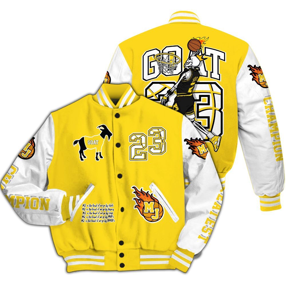 Varsity Jacket To Match Retro Thunder 4s - 23 G.0.A.T Jump Up Basketball All Over Print