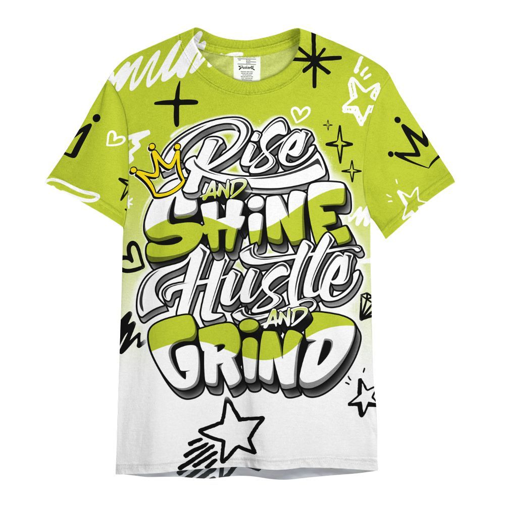 Shirt To Match Bright Cactus 13s - Rise Shine Hustle Grind All Over Print