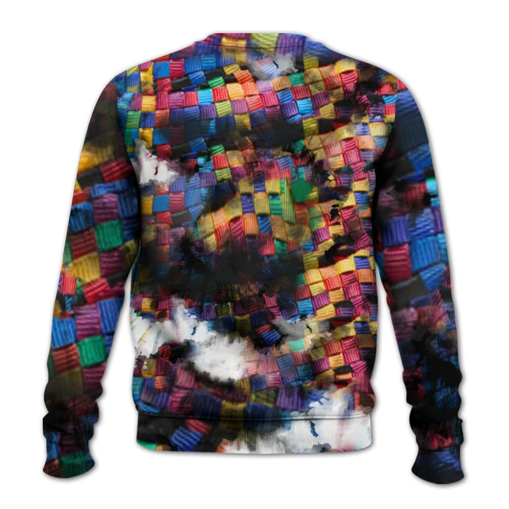 Sweatshirt To Match Air Rainbow Weave - God Blessed Tie Dye All Over Print