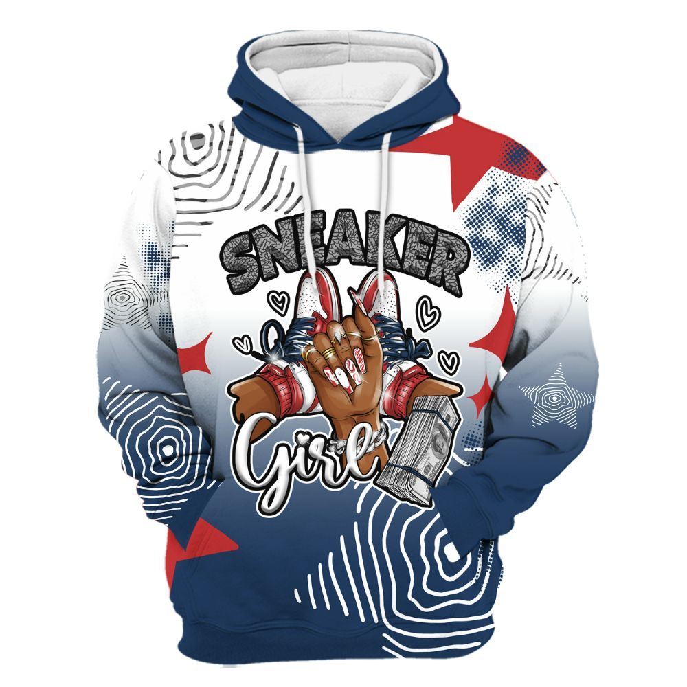 Hoodie To Match SP Sport Royal 3s - Sneakerz Girlz Unique Starz All Over Print