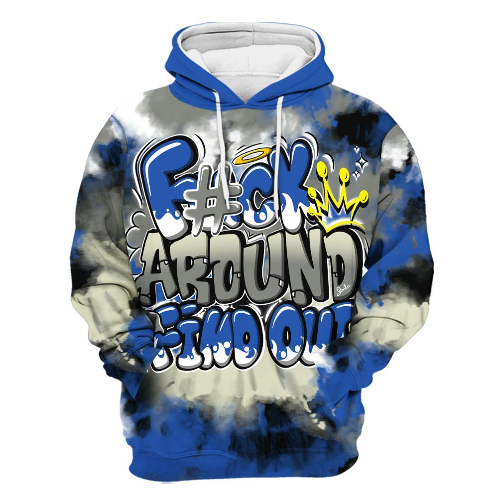 Hoodie To Match Lucky Shorts 3s - Tie Dye FK Around Find Out All Over Print
