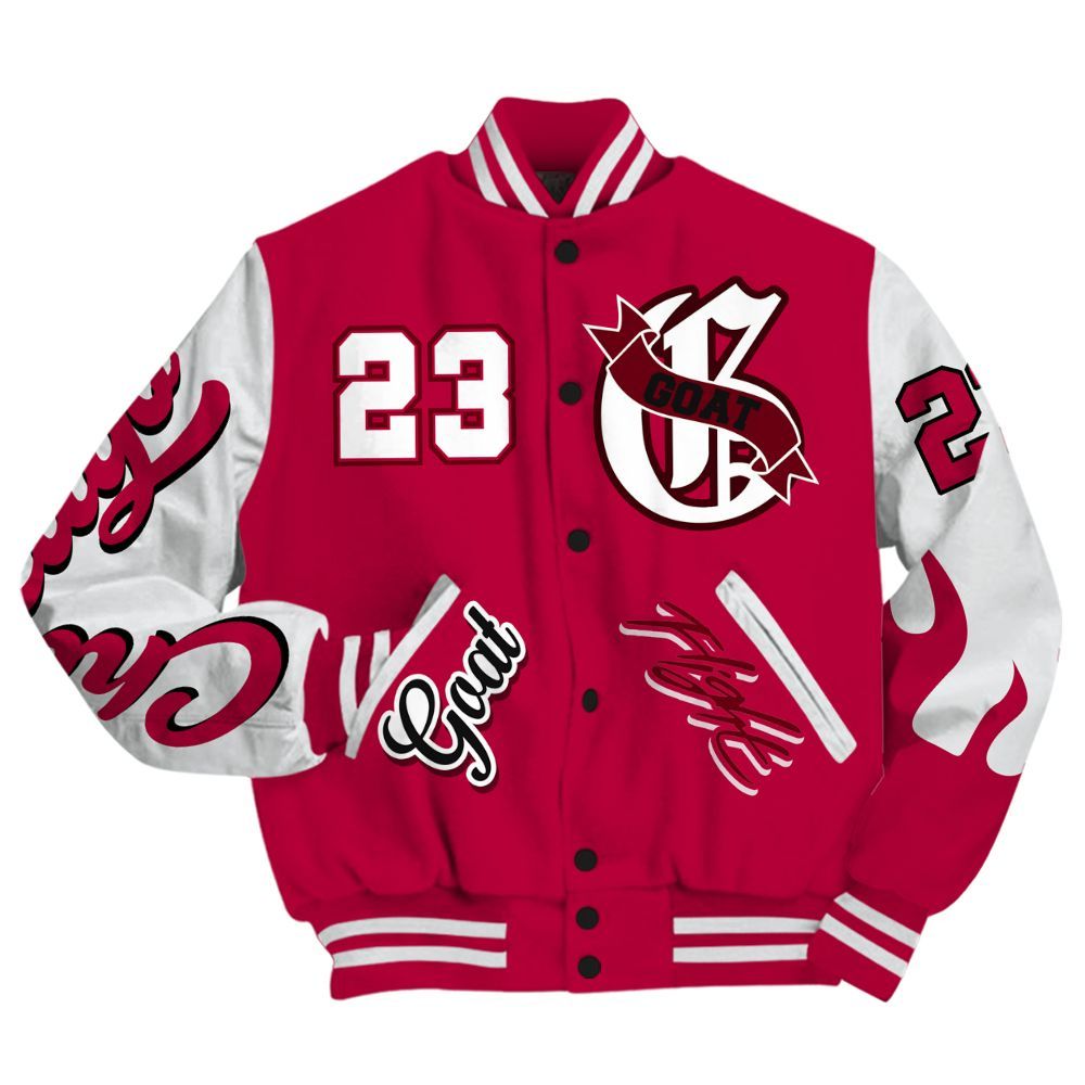 Varsity Jacket To Match Retro Chicago 2s - The G.O.A.T Flight Streetwear All Over Print
