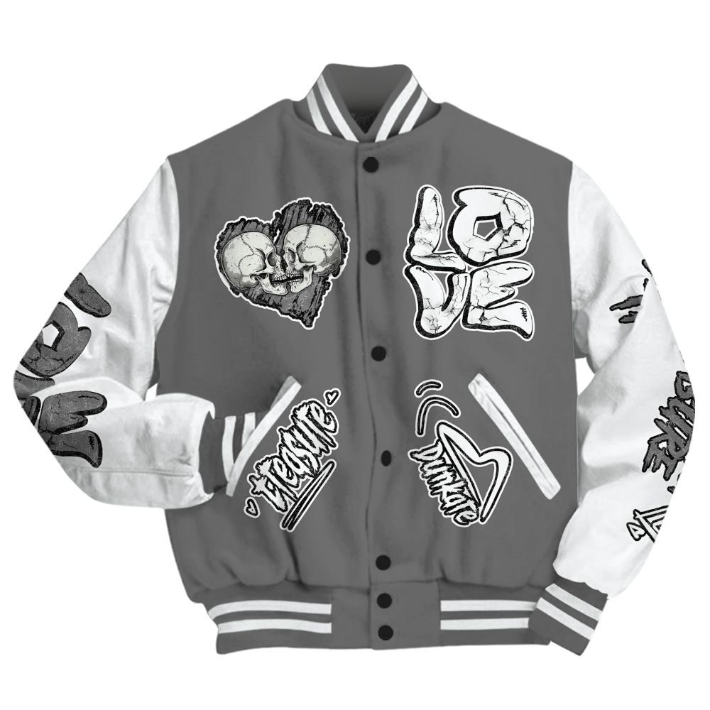 Varsity Jacket To Match Retro Stealth 12s - Skull Bear All Over Print
