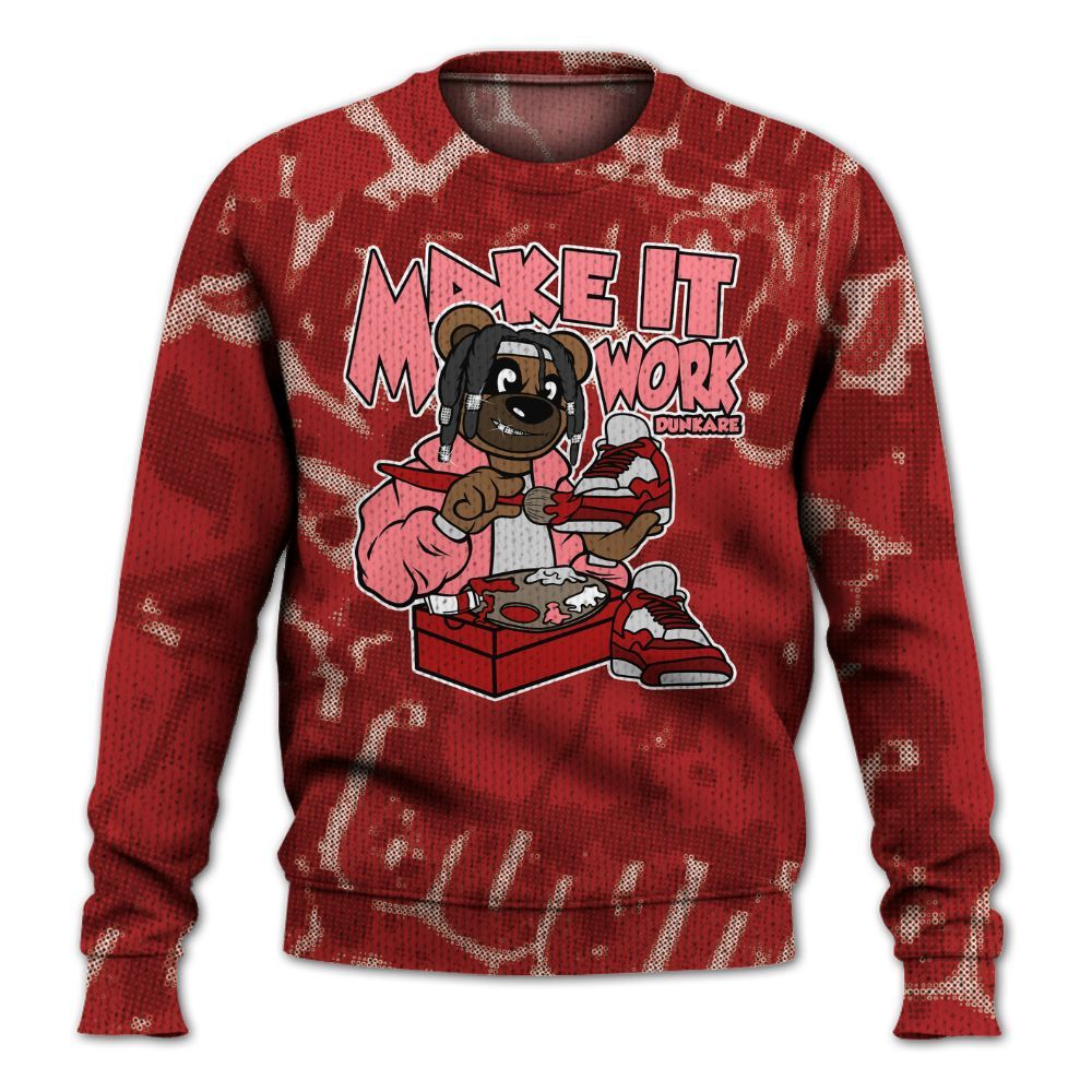 Knitted Sweater To Match Red Taxi 12s - Pull It Off Bear Street