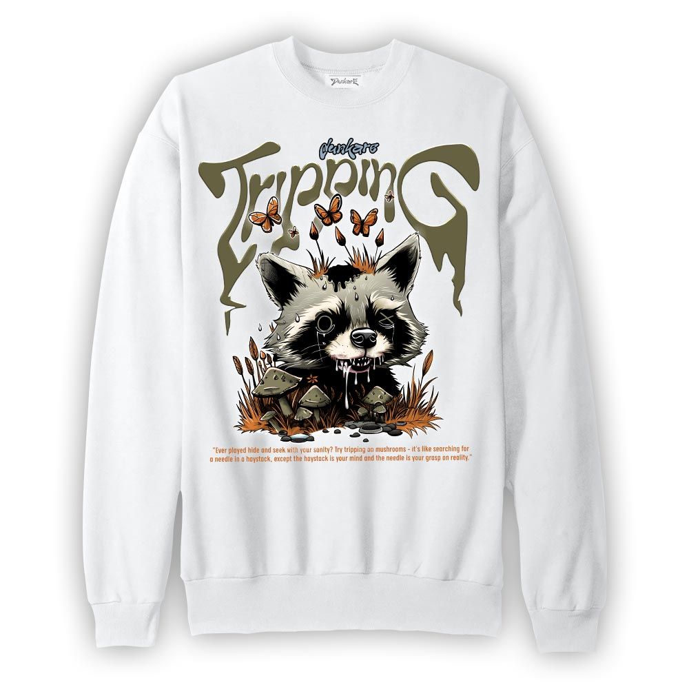 Sweatshirt To match Olive 5s Sweatshirt - Tripping Raccoon Graphic