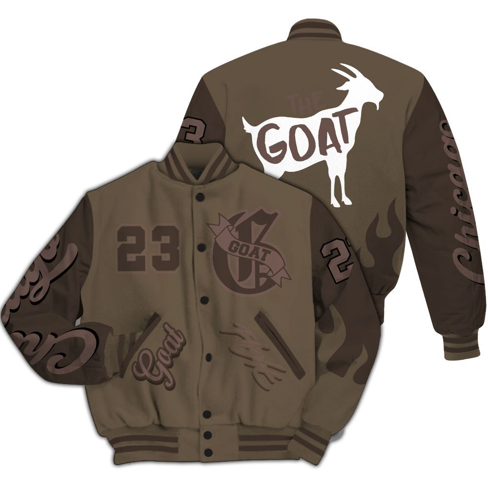 Varsity Jacket To Match AMM Dark Mocha 4s - The G.O.A.T Streetwear All Over Print