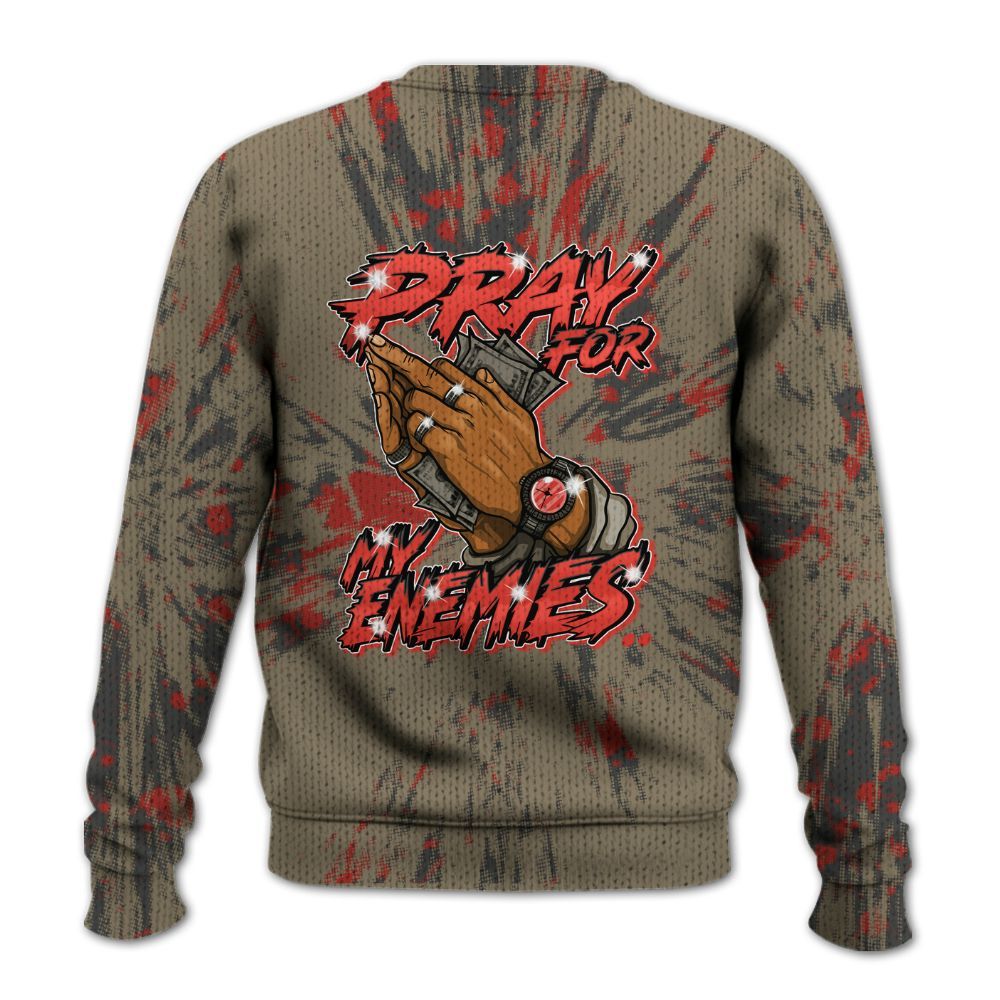Knitted Sweater To Match Olive 9s - Prayed For Enemies Graphic Luxury