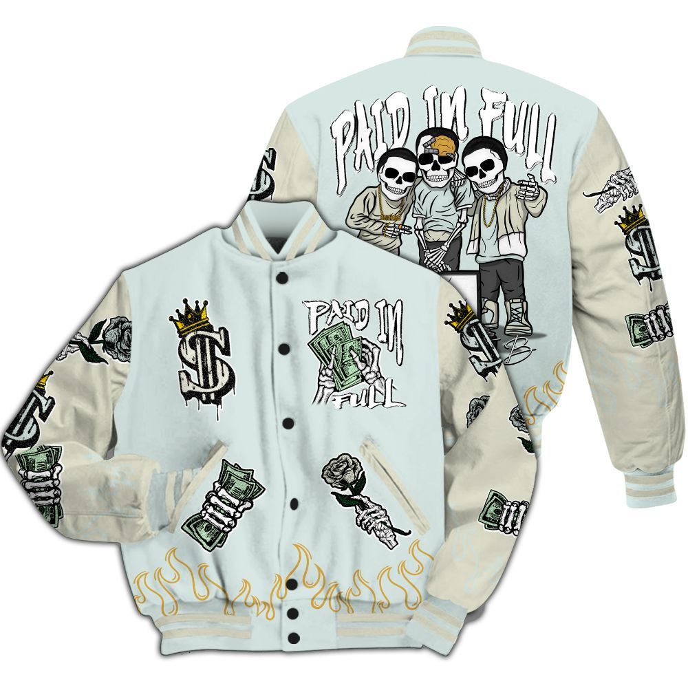 Varsity Jacket To Match Pure Platinum 4s - Fire Everybody Paid In All Over Print
