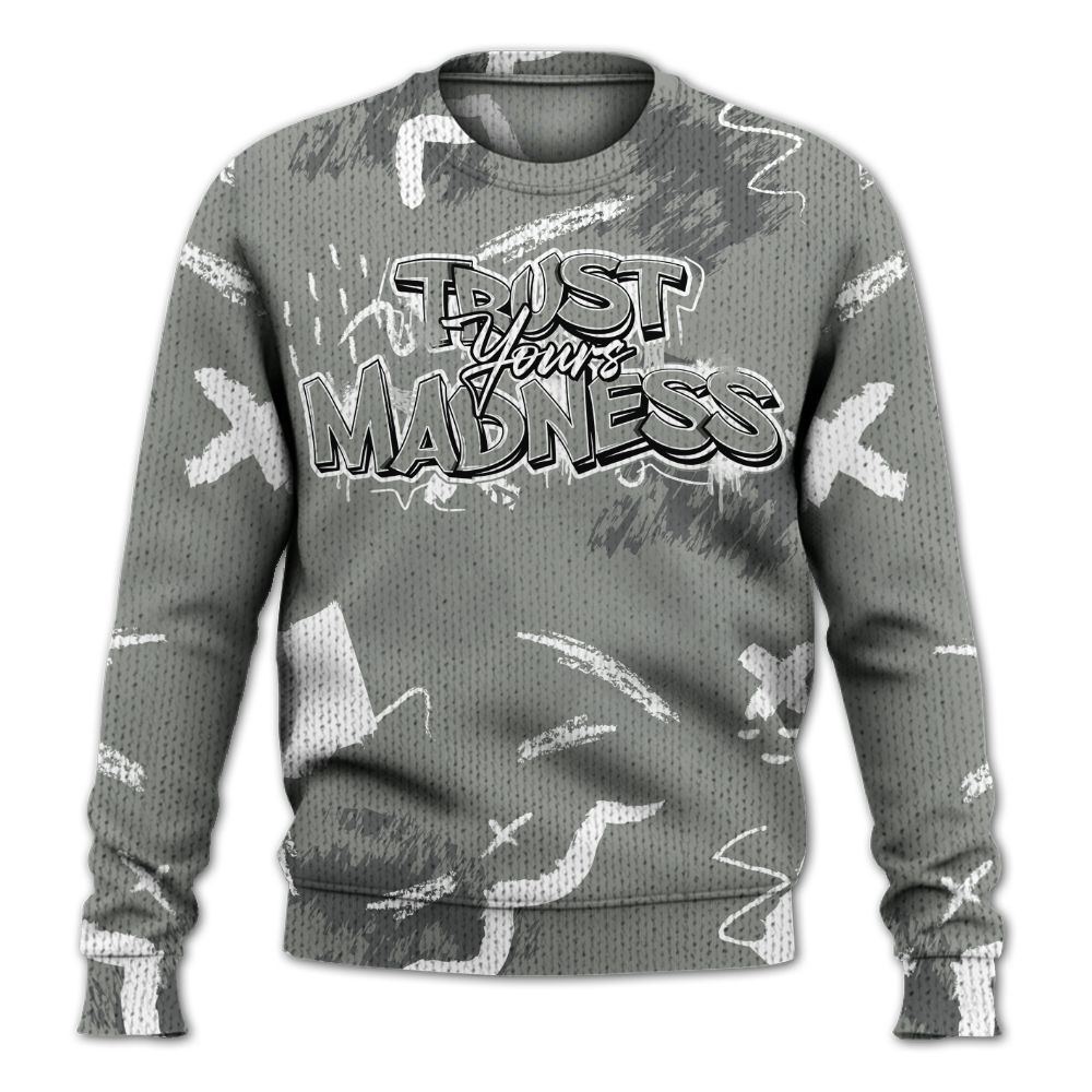 Knitted Sweater To Match Paris Cement Grey 4s - Trust Your Madness Retro