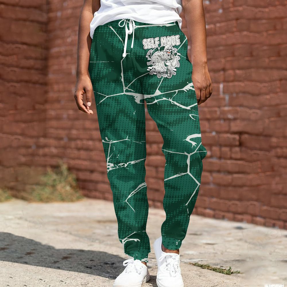Sweatpant To Match Oxidized Green 4s - Self Made Skeleton Crack All Over Print