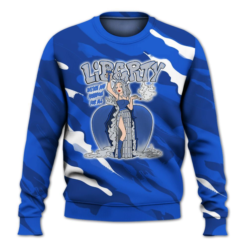Sweatshirt To Match Air Foamposite One Royal - Midwest Cartoon Colored All Over Print