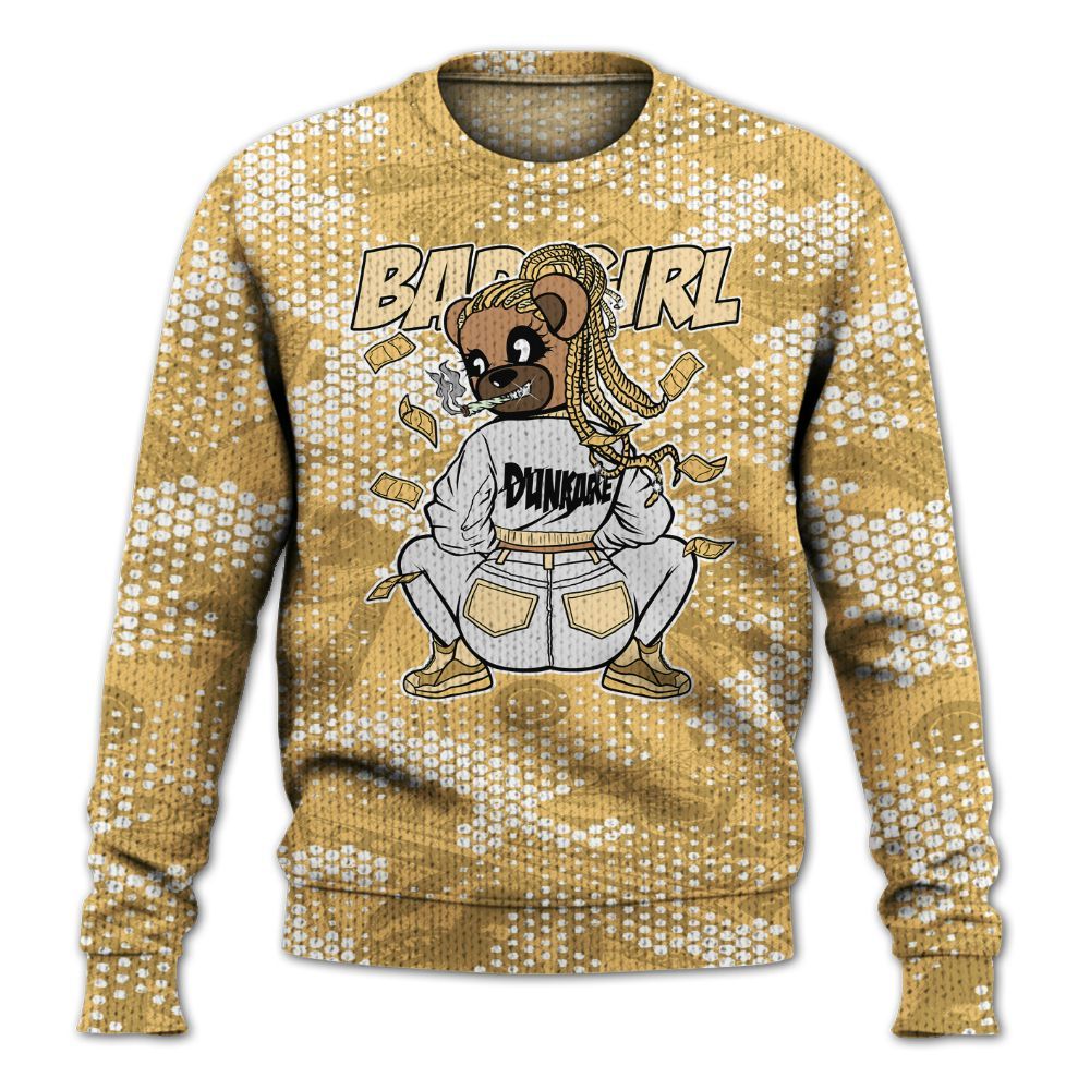 Knitted Sweater To Match Craft Paris 6s - Rebellious Girl Bear Banknotes Art