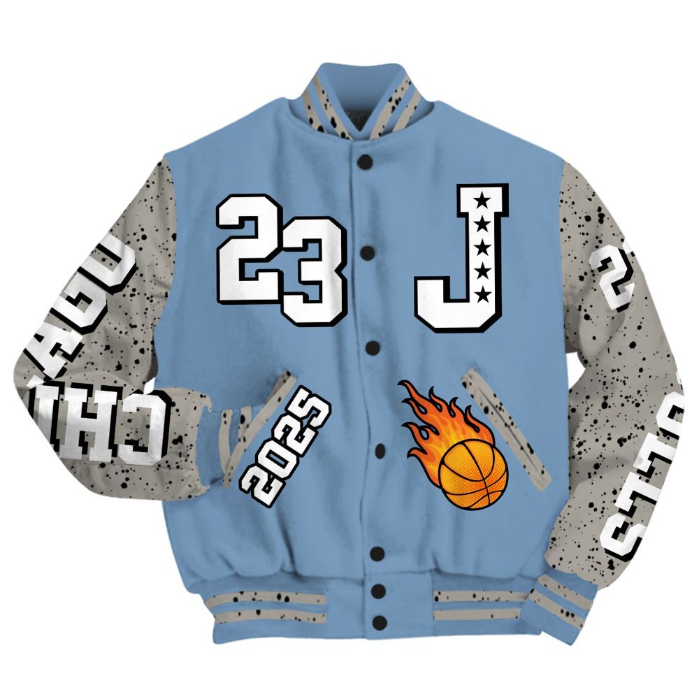 Varsity Jacket To Match University Blue 4s - Chicago 23 Basketball All Over Print