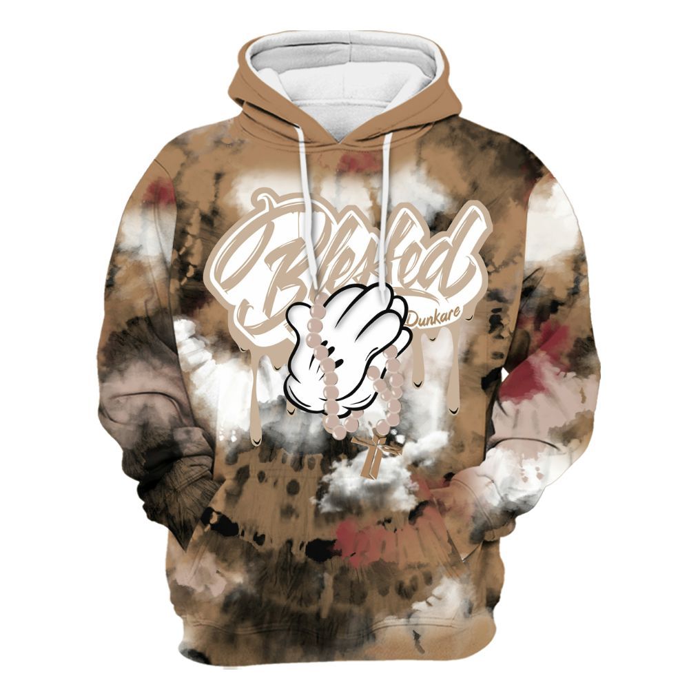 Hoodie To Match Kobe 4 Gold Medal - God Blessed Tie Dye All Over Print