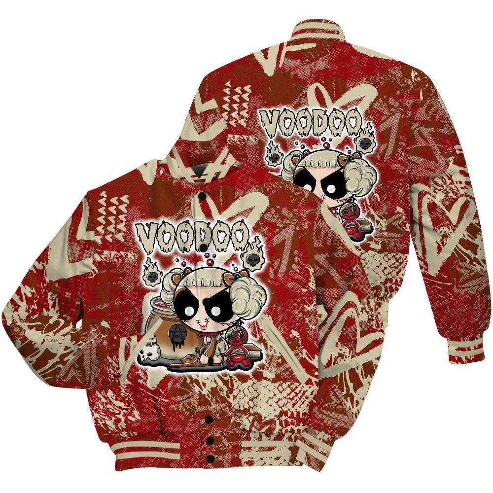 Varsity Jacket To Match Archaeo Brown 5s Shirt - Voodooz Heart Grunge All Over Print