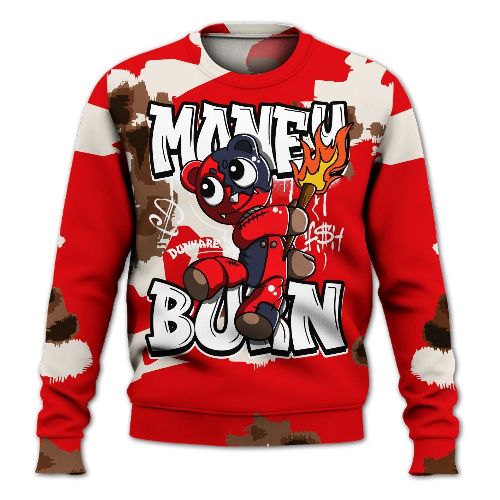 Sweatshirt To Match Low OG Howard Bison 1s - Money Burn Retro All Over Print
