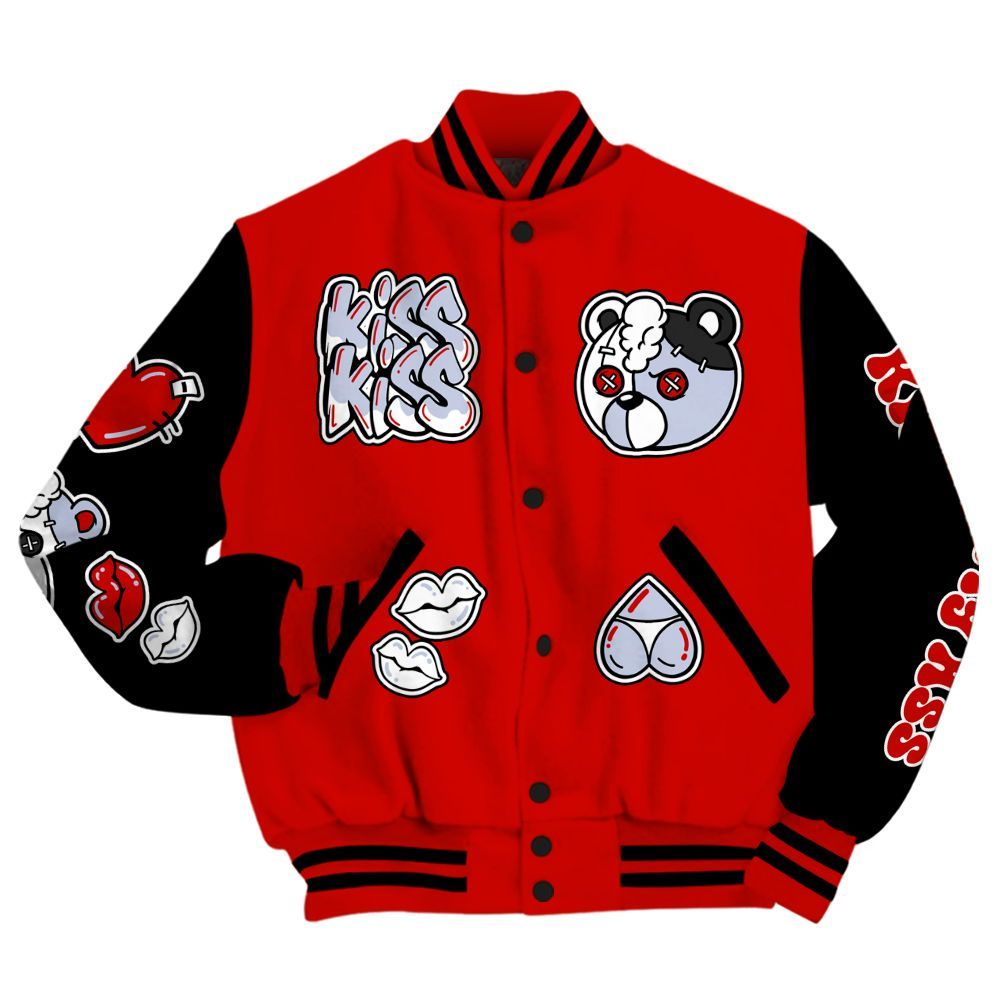 Varsity Jacket To Match Fire Red 6s - Kiss My Hugz All Over Print