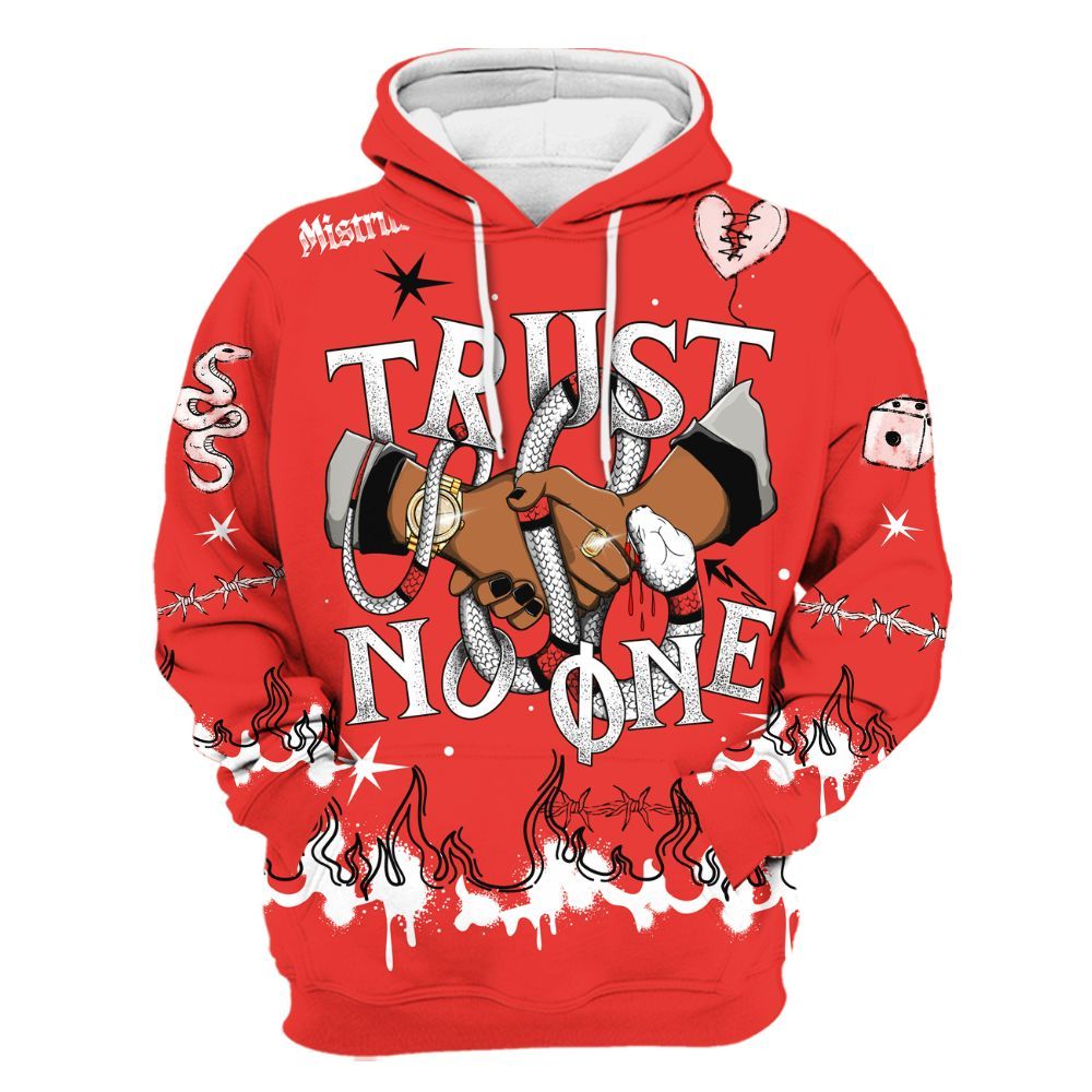 Hoodie To Match Vomero 5 Bright Crimson - Trust No One Snake-Bite Doodle Crayon All Over Print