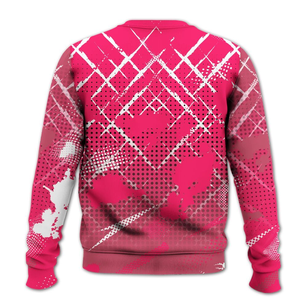 Sweatshirt To Match A'One Hyper Pink Shirt, Halftone Stand Business Dripping All Over Print