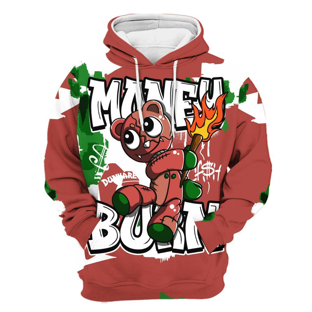 Hoodie To Match Dune Red 13s - Money Burn Retro All Over Print